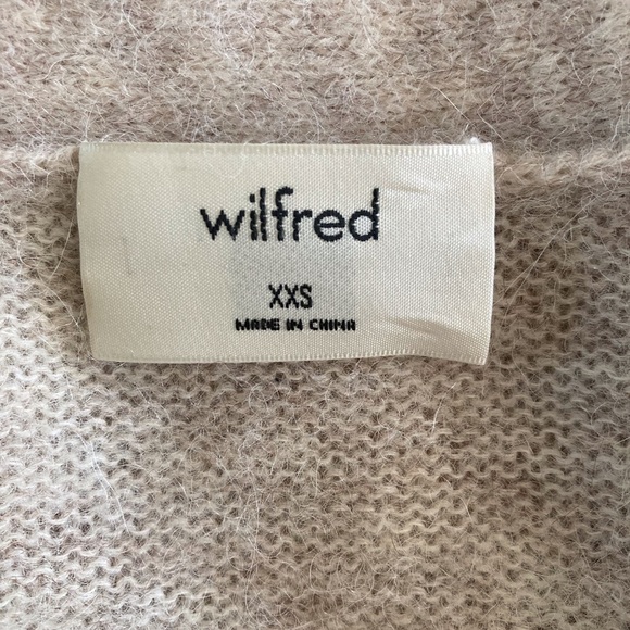Aritzia Wilfred Sweater Midi Dress Longline Cardigan Button Front in Oatmeal - Picture 8 of 11